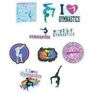 10 Assorted Gymnastics Stickers I love Gymnastics Handstands